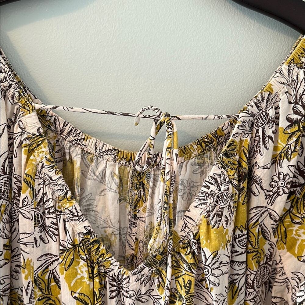 Daily Ritual Brown Gold Ruched Ruffled Sundress - Picture 5 of 6